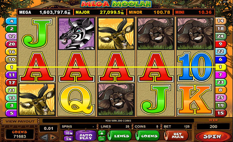Mega Moolah spins